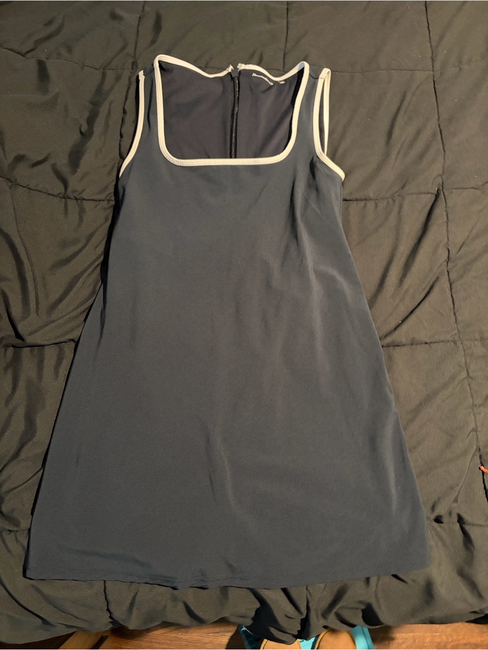 Blank Tank Athletic Dress with White Trim
